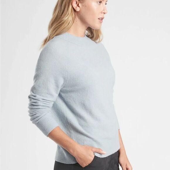 ATHLETA Hawthorn Crew Sweater Marino Wool Blend Voyage Grey Blue Women’s Medium - Picture 2 of 9